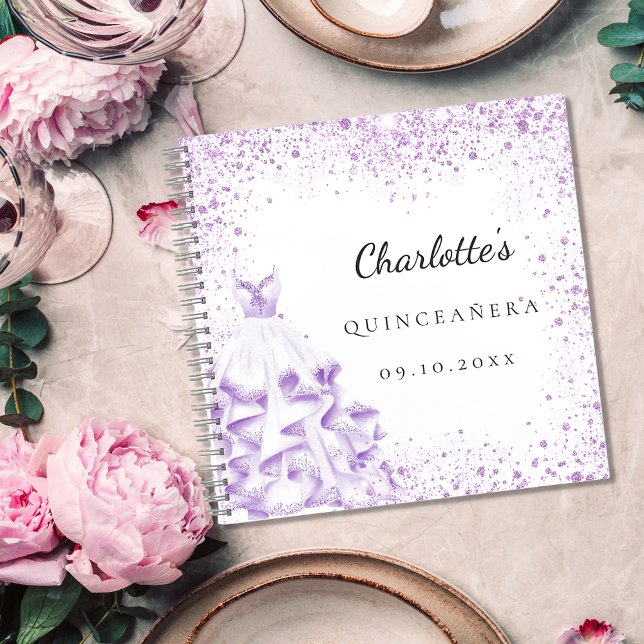Libro de invitados Quinceañera vestido de violeta  (Subido por el creador)