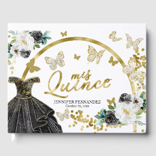 Libro de invitados Quinceañera vestido negro marip