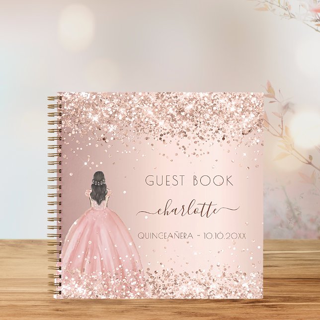 Libro de invitados Quinceanera vestido purpurina r (Subido por el creador)
