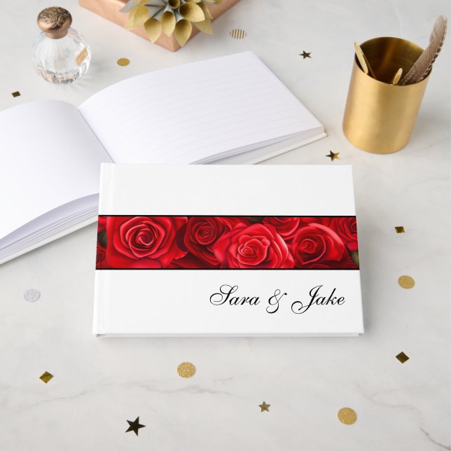 Libro de invitados Red Roses (Anverso Abierto)