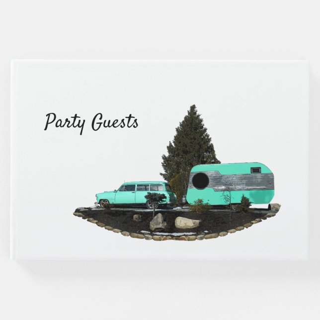 Libro de invitados Retro Camping Car Trailer (Anverso)