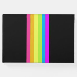 Libro de invitados Retro Stripes (Black & Neon Mul