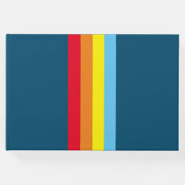 Libro de invitados Retro Stripes (Navy Blue Multi)