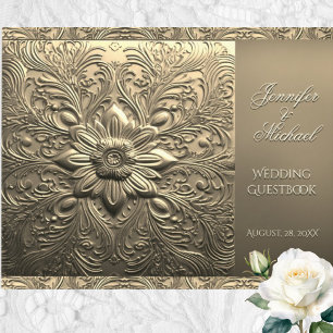 Libro de invitados Romántico Gold Antiguo