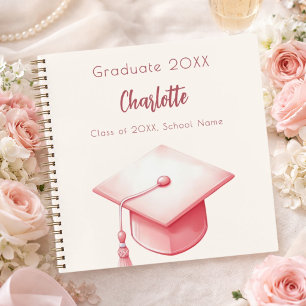 Libro de invitados rosa beige crema fiesta de grad