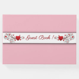 Libro de invitados rosa Hearts