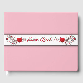 Libro de invitados rosa Hearts