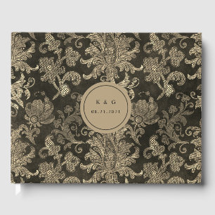 Libro de invitados Royal Gold Damask Wedding