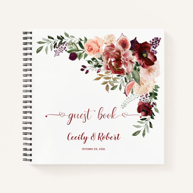 Libro de invitados Rustic Autumn Boho Boda (Anverso)