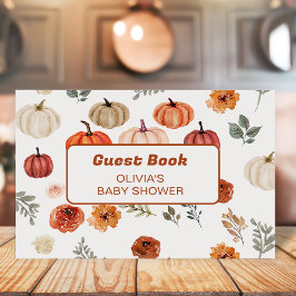 Libro de invitados Rustic Boho Pumpkin Baby Shower