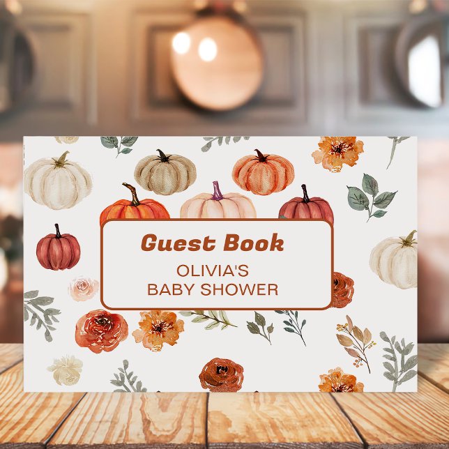 Libro de invitados Rustic Boho Pumpkin Baby Shower (Subido por el creador)