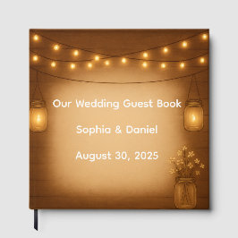 Libro de invitados Rustic Mason Jar Boda