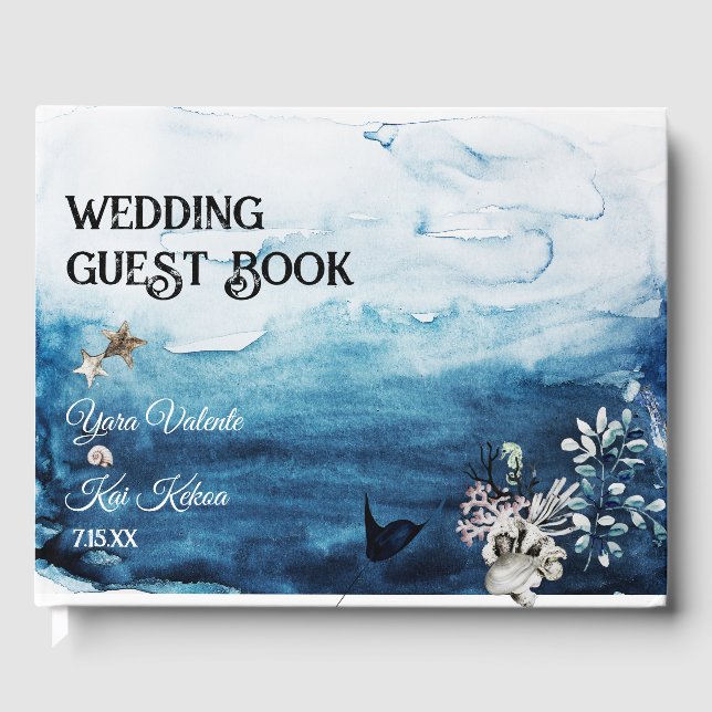 Libro de invitados Rustic Ocean Boda (Anverso)