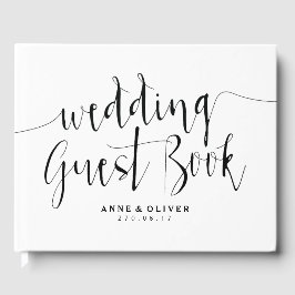 Libro de invitados Rústico Boda Negro y Blanco