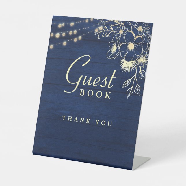 Libro de Invitados Rústico Marino Señal de Boda (Anverso)