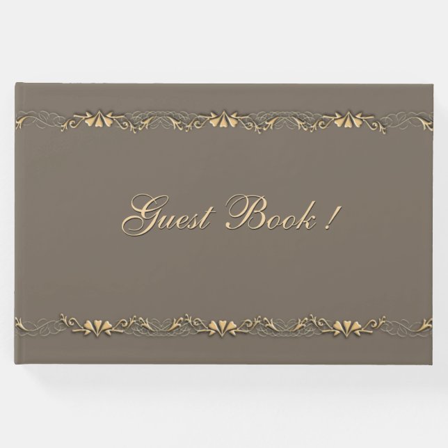 Libro de invitados Sandstone and Gold Design (Anverso)