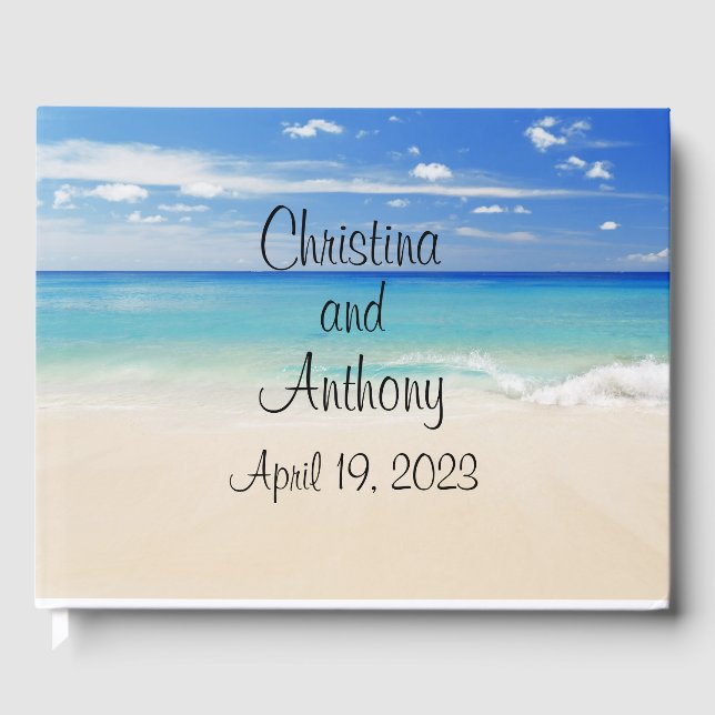Libro de invitados Sandy Beach Custom Wedding (Anverso)