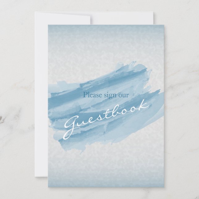 Libro de Invitados Señal de Boda - Acuarela Azul M (Anverso)