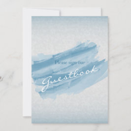 Libro de Invitados Señal de Boda - Acuarela Azul M