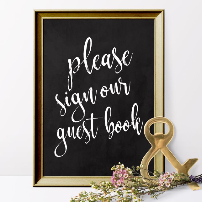 Libro de invitados Señal de boda de tiza asequible (Subido por el creador)