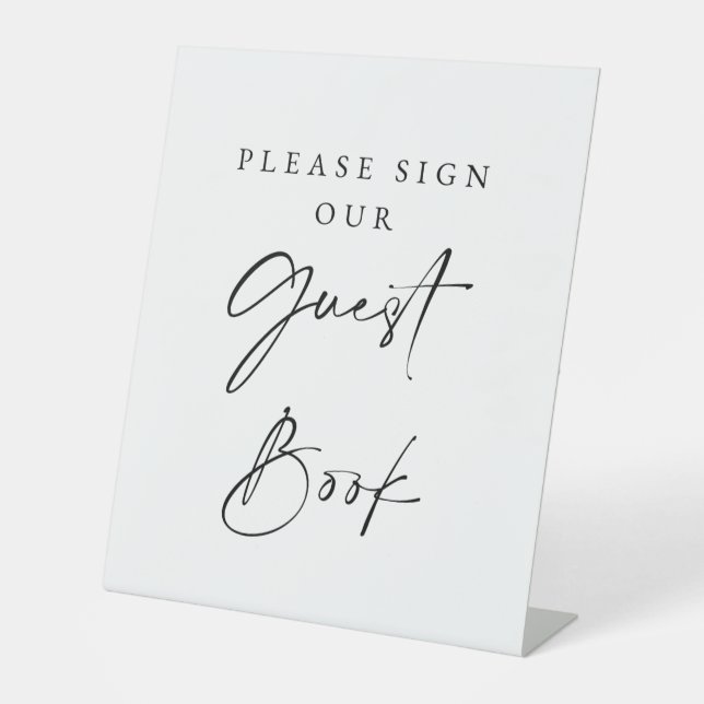 Libro de Invitados Señal de Boda Minimalista Elega (Anverso)
