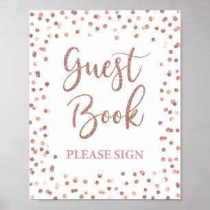 Libro de Invitados Señal de Fiesta Rosa Dorado Pur