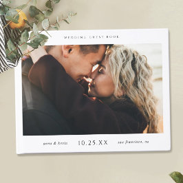 Libro de invitados simple Boda de Moda con foto