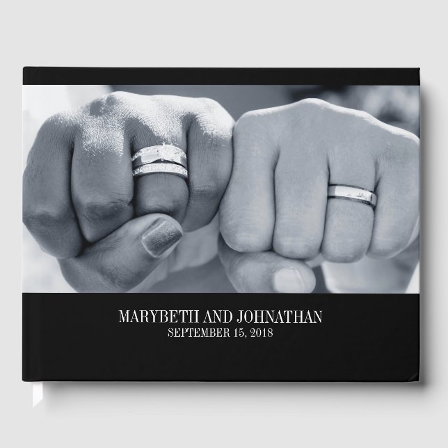 Libro de invitados simple y elegante para Bodas fo (Anverso)