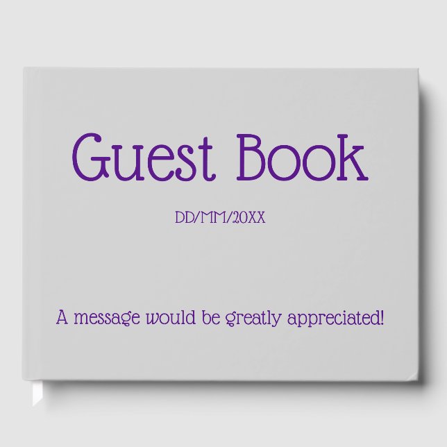 Libro de invitados simple y Minimalista (Anverso)