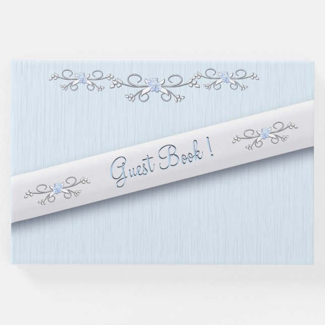 Libro de Invitados Simplicidad Azul Polvo (Anverso)