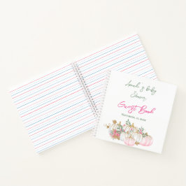 Libro de invitados sobre calabazas blancas y rosad