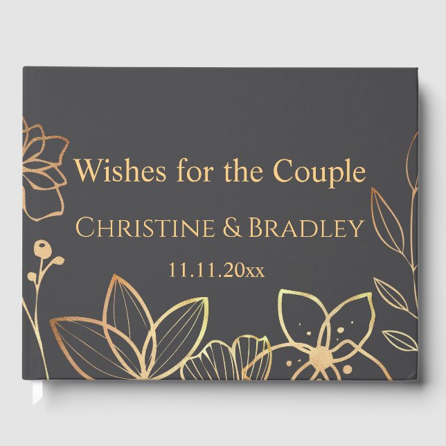 Libro de invitados sobre carbón vegetal y oro (Anverso)