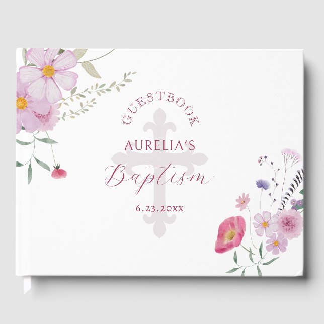 Libro de invitados sobre el bautismo de flores sil (Anverso)