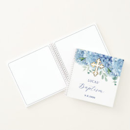Libro de invitados sobre el bautismo de hidrangea 