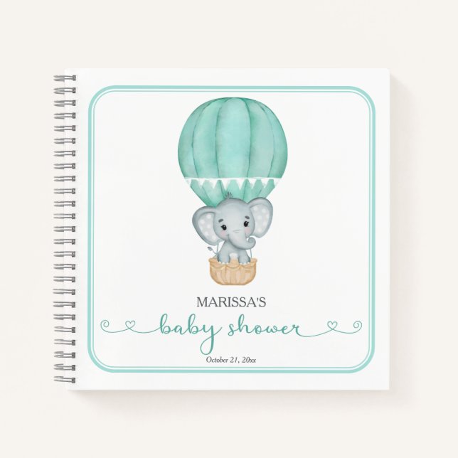 Libro de invitados sobre elefantes verdes en Baby  (Anverso)