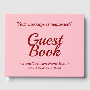 Libro de invitados sobre eventos genéricos en rosa