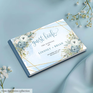 Libro de invitados sobre las flores de oro blanco