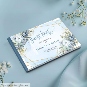 Libro de invitados sobre las flores de oro blanco