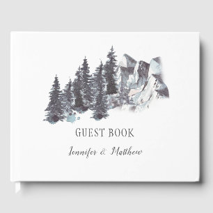 Libro de invitados sobre las montañas Winter Trees