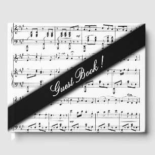 Libro de invitados sobre música de hojas blancas