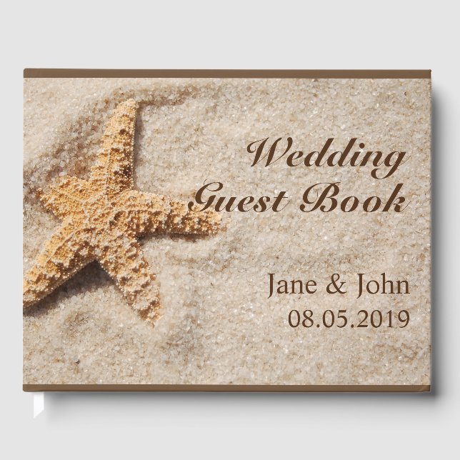 Libro de invitados Starfish de Boda de Playa (Anverso)