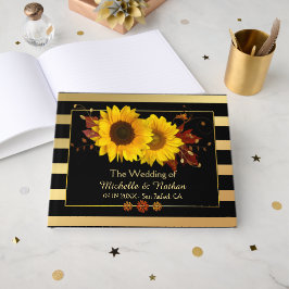 Libro de invitados Sunflowers Gold Strin Boda