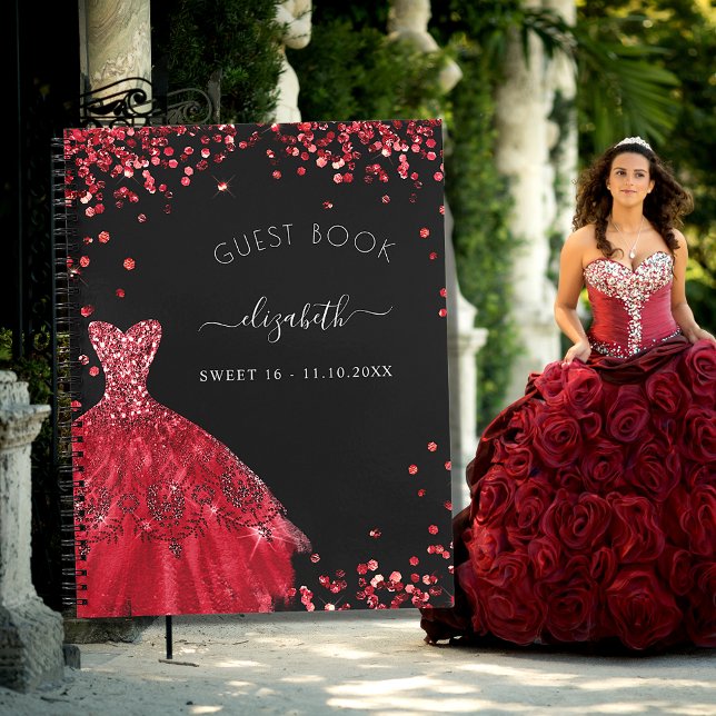 Libro de invitados Sweet 16 purpurina de vestido r (Subido por el creador)