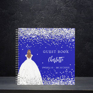 Libro de invitados Sweet 16 royal blue dress purpu