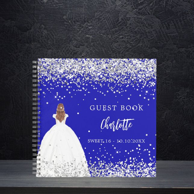 Libro de invitados Sweet 16 royal blue dress purpu (Subido por el creador)