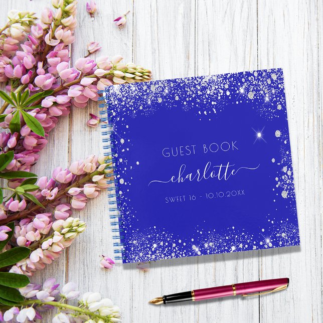 Libro de invitados Sweet 16 royal blue silver purp (Subido por el creador)