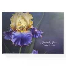 Libro de invitados Violet and Yellow Iris Boda