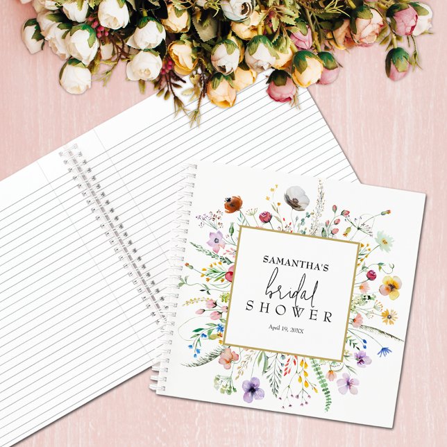 Libro de invitados Wildflower Bridal Shower (Wildflower bridal shower guest book)