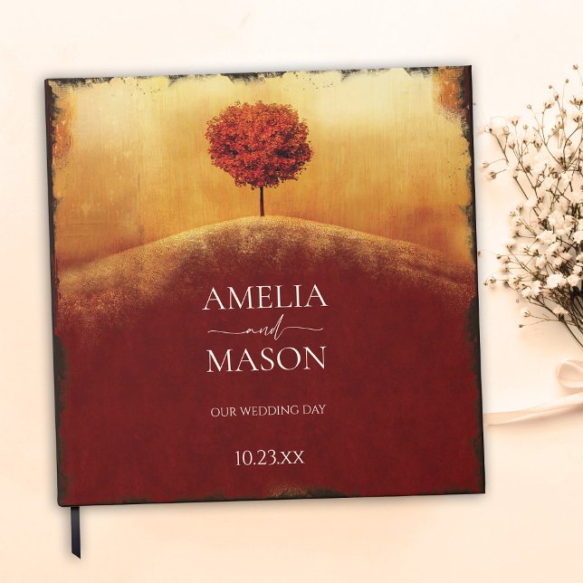 Libro de la boda elegante del árbol de otoño (Fall Wedding Guestbook)