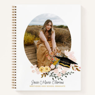 Libro de la foto de graduación de Boho Flowers